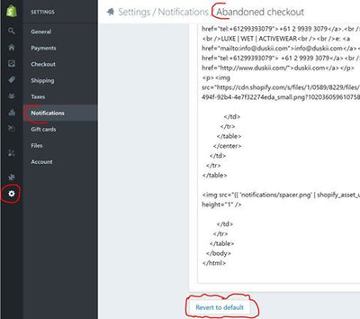 Abandoned cart emails in Shopify