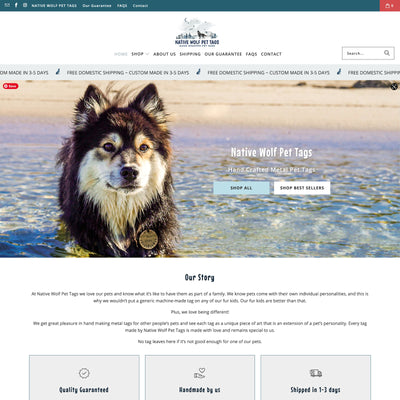 Native Wolf Pet Tags