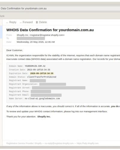 That email from Shopify about your domain. Is it a scam? Should you do something?